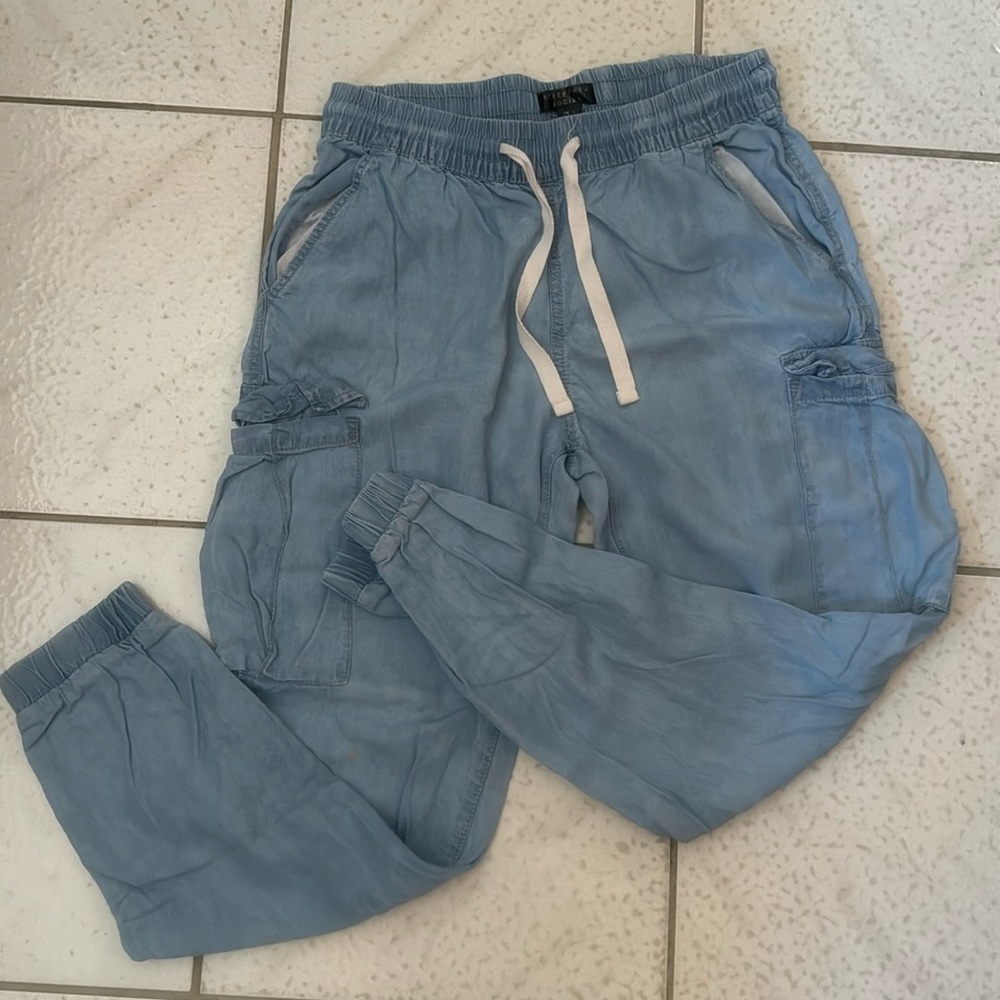 Streetwear society light denim joggers large